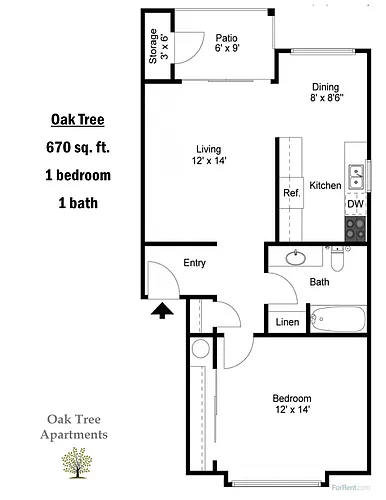 Floor plan OT 1x1