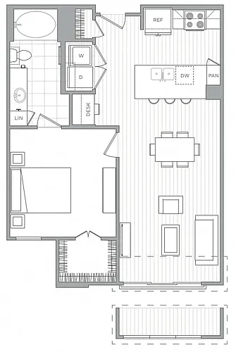 Floor plan 1 Bed/1 Bath-A4