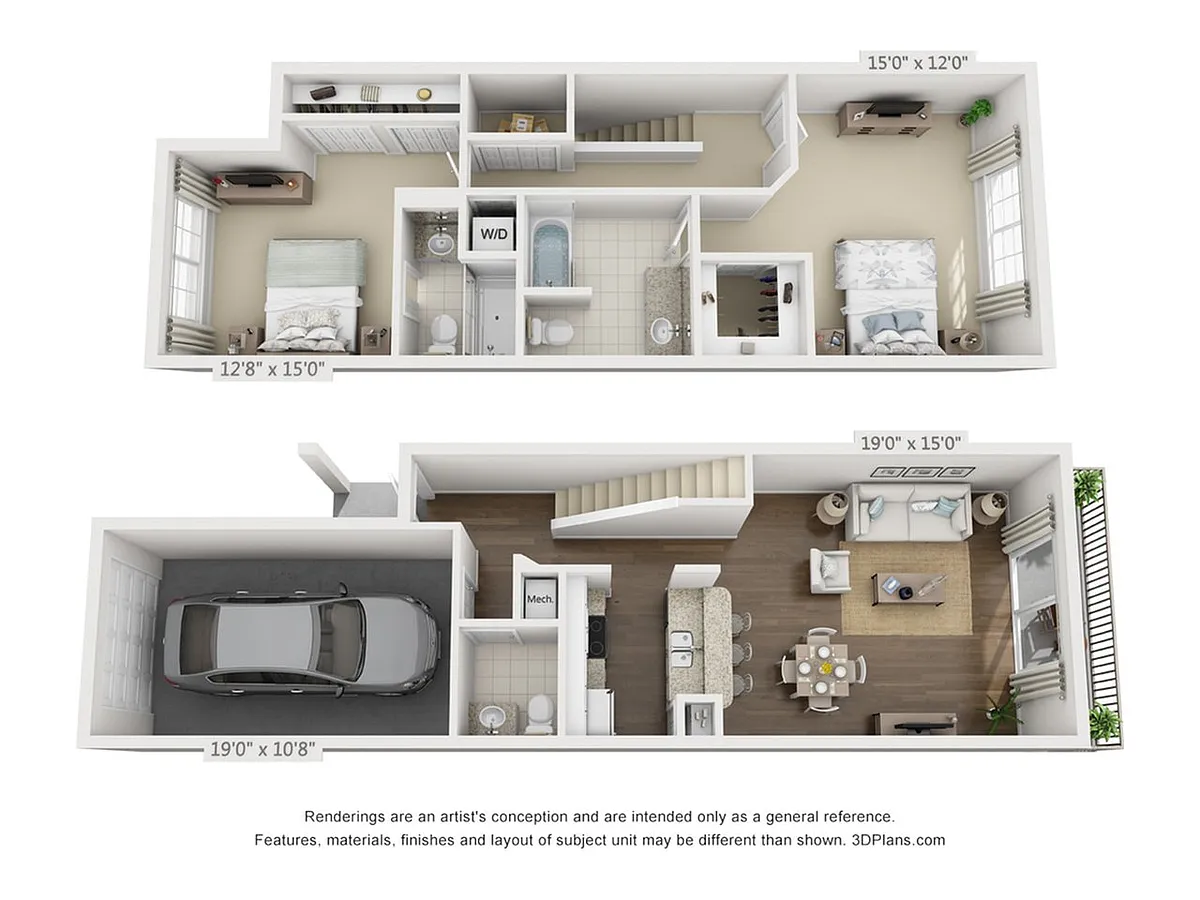 Floor plan Fitzgerald 2x2.5