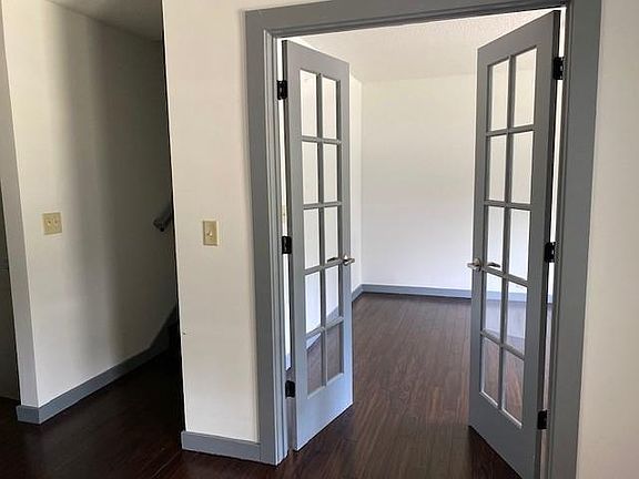 Front entry area looking into library/den