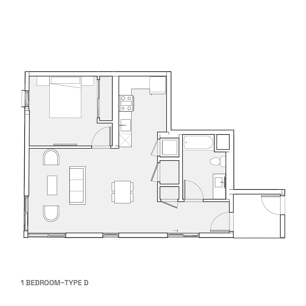 Floor plan 1 Bedroom - Type G
