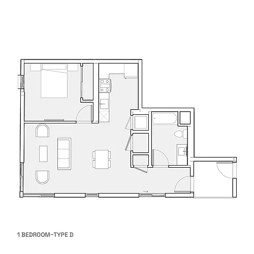 Floor plan 1 Bedroom - Type G