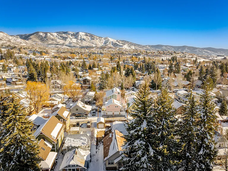 Aerial view of property with Steamboat Resort in the background