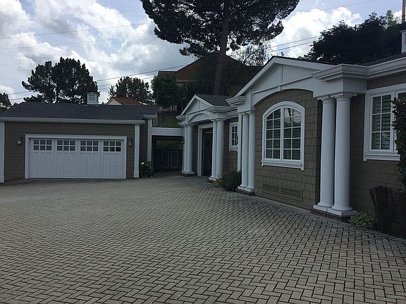 Driveway and 2 garages
