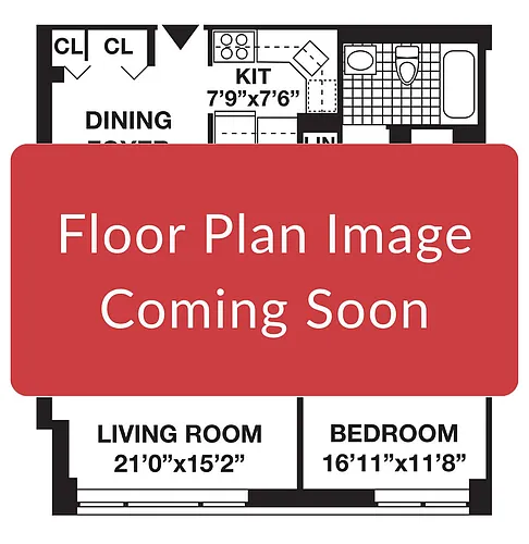 Floor plan Dupont 3513 - One Bedroom (A)