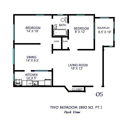 Floor plan Two Bedroom 05