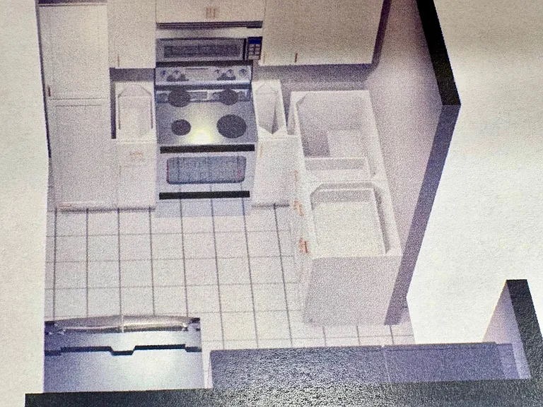 Rendering of Aerial view of new kitchen