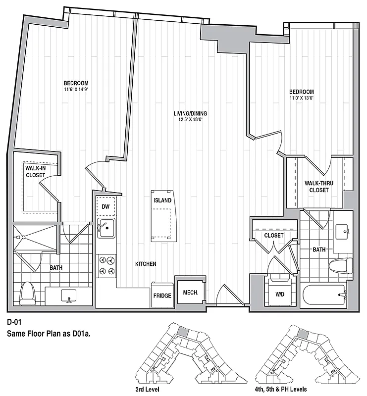 Floor plan 2 Bed 2 Bath 1095