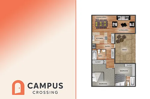 Floor plan 1 bdrm / 1 bath