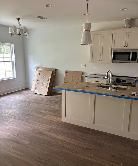 Dining room and kitchen