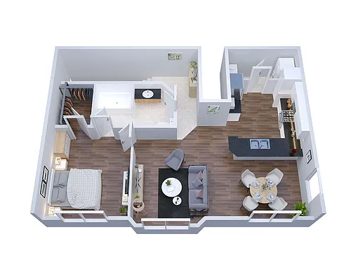 Floor plan A2 - (Garage Included with Rent)