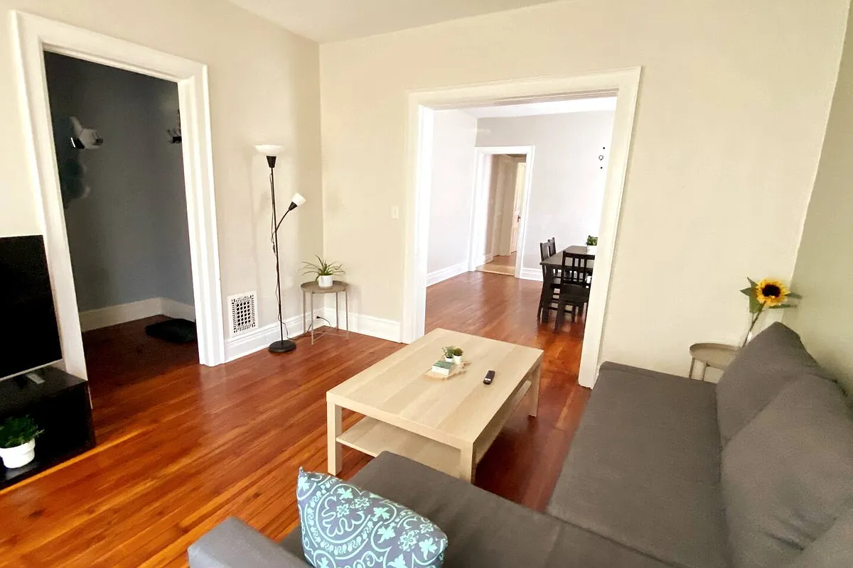 Spacious living room with a pull out sofa and 55 inch tv - 203 W Tupper St #1