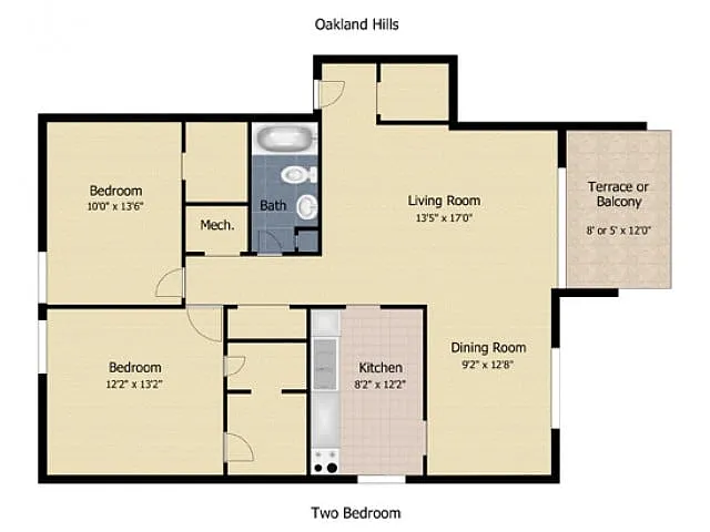 Floor plan 2 Bedroom