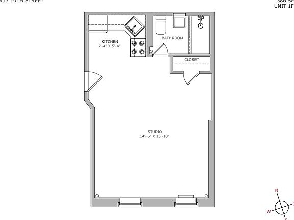 2nd image of 413 14th St APT 1f