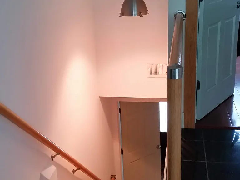 well lite staircase