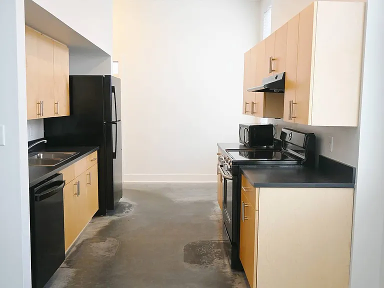 Full-size kitchen in a unit at The Sawyer.