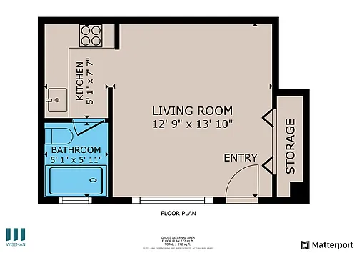 Floor plan The Glen - Studio