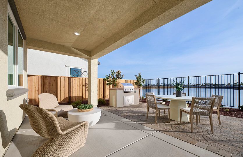 Patio area overlooking the water