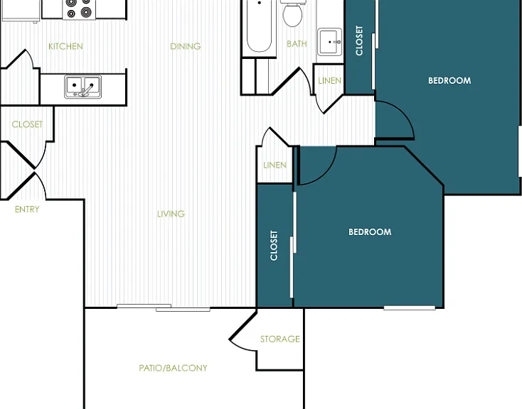 2x1 Floorplan Diagram