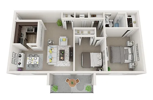 Floor plan 2 Bedroom 1 Bath Renovated