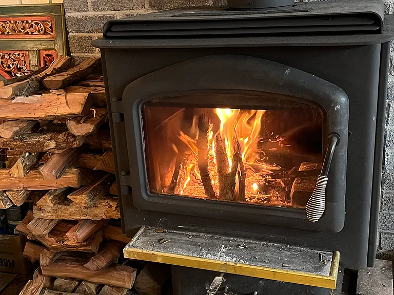 Fireplace for those chilly nights in higher elevation Hawaii.