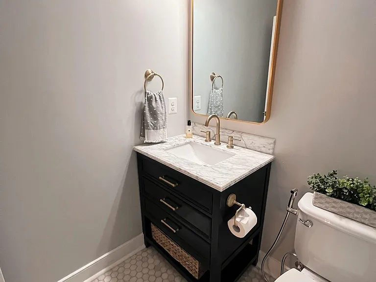 main level powder room