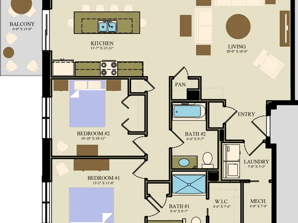 Suites 104, 204, 304 Plan, 117 On The Boulevard