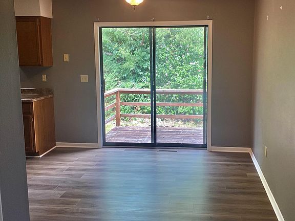 Dining room looking out to deck and backyard