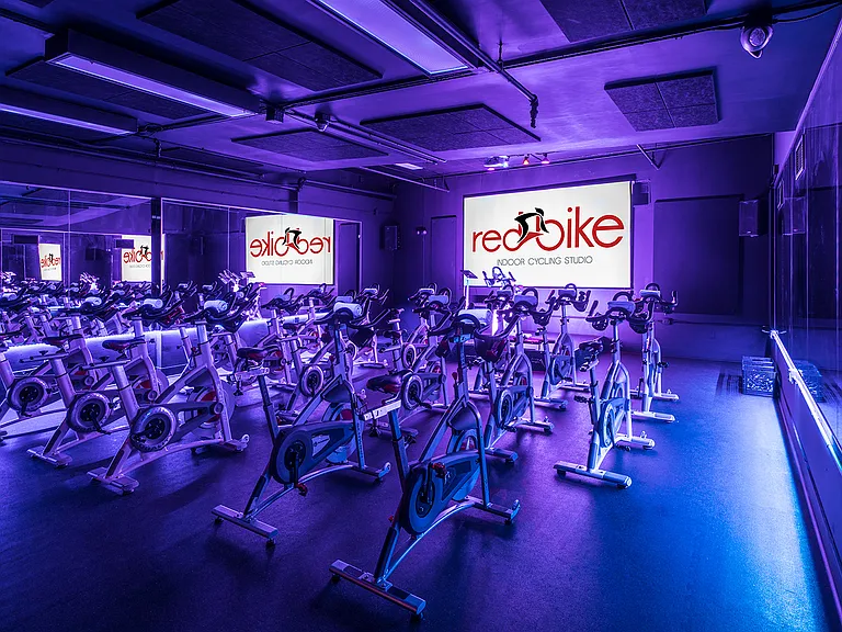 Full-body, high-intensity, rhythm-based spin classes available at RedBike located on the first floor