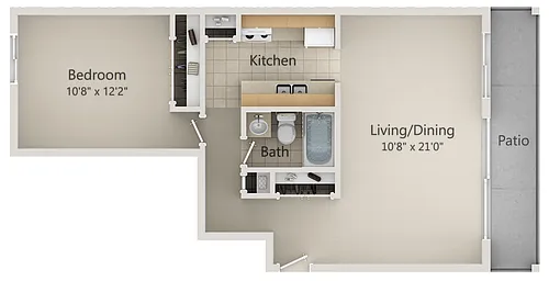 Floor plan 1 bedroom