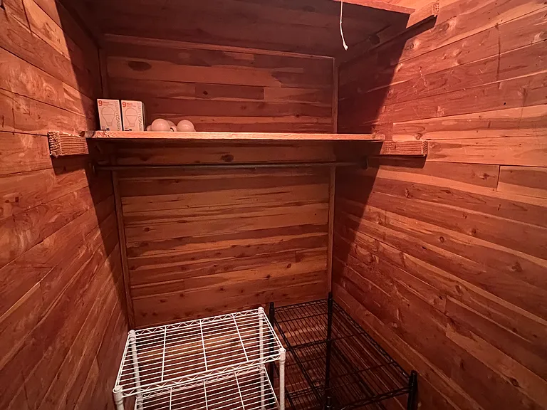 Spacious cedar lined closet