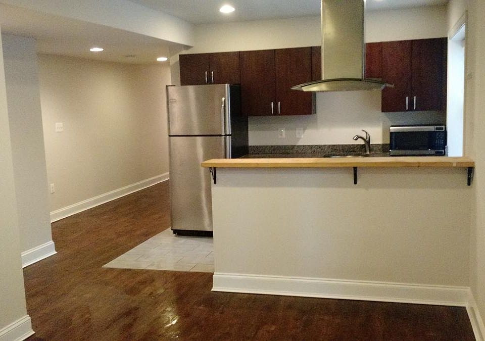Living room looking to kitchen