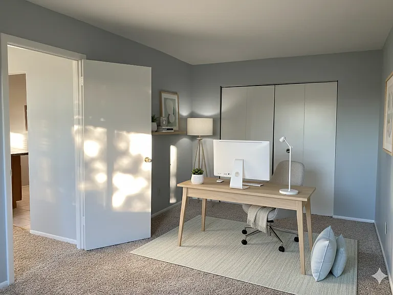 AI Staged - Third Bedroom Closet Side