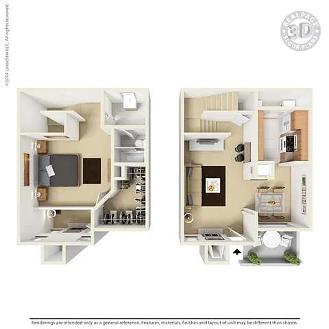 Floor plan A5 - 1 bedroom 1 bath