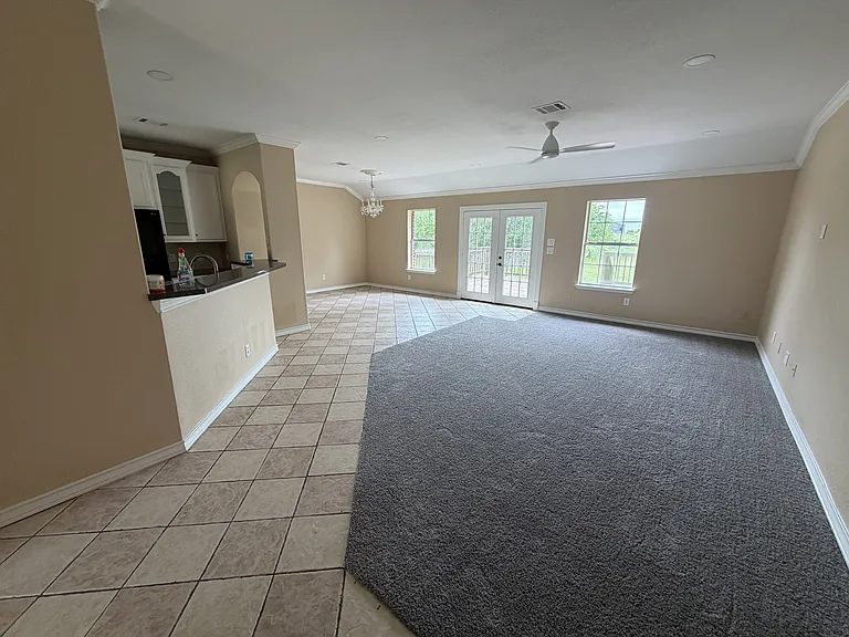 Overview of living room & dining room