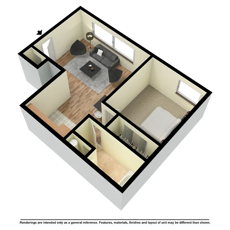 Floor plan 1 Bed Classic