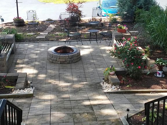 Firepit in front of house