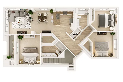 Floor plan 3 Bed 2 Bath