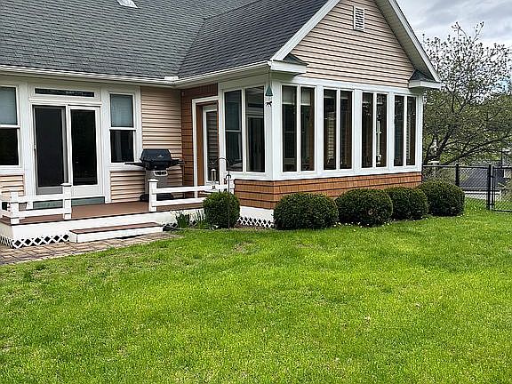 View from back yard sunporch