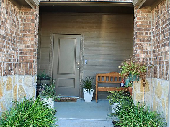 Large front patio and door area.