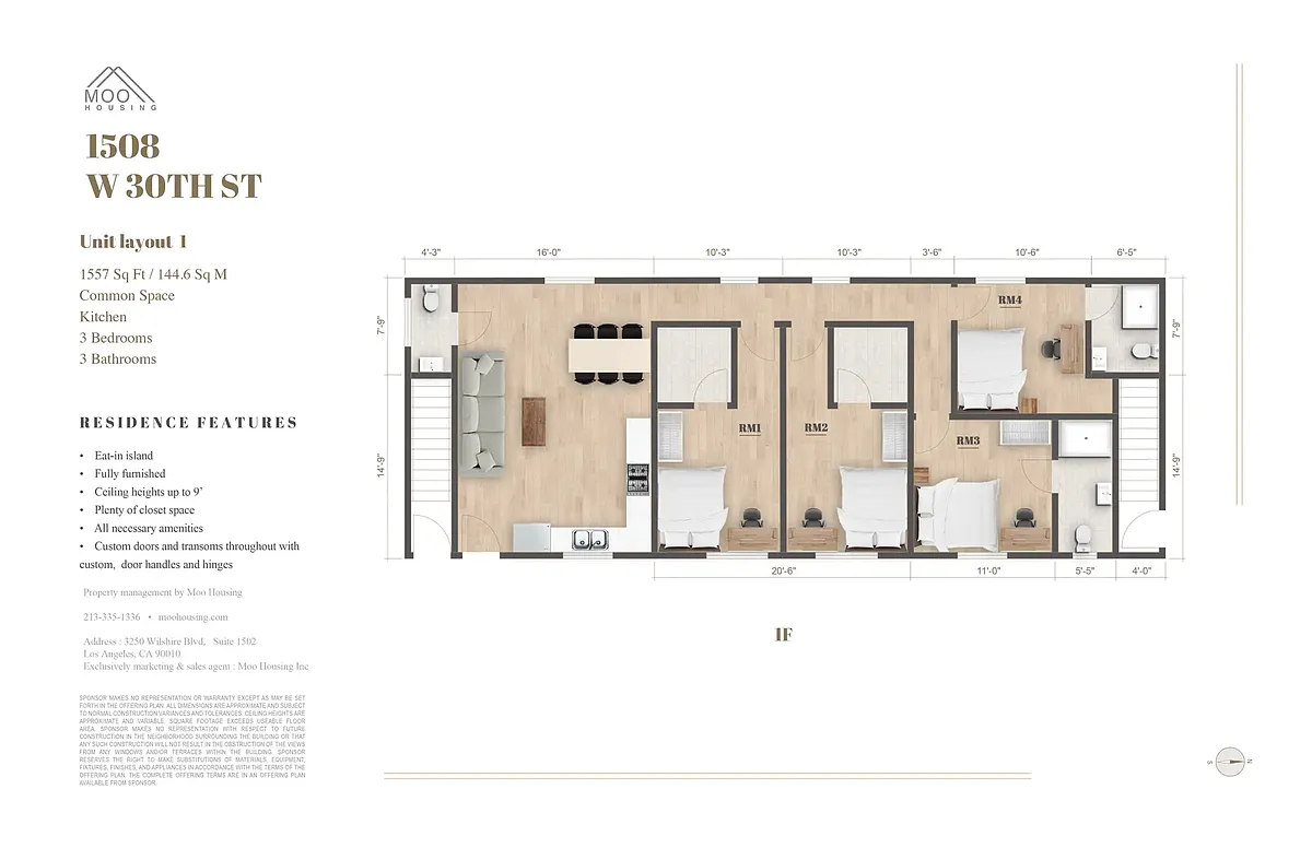 Floor plan Private room at 1508 W 30th St Unit 1- 4b4b