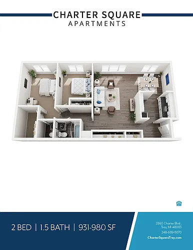 Floor plan 2 BED 1.5 BATH LARGE