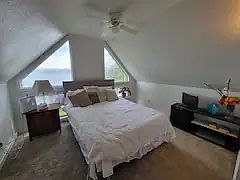 Master bedroom overlooking the lake.