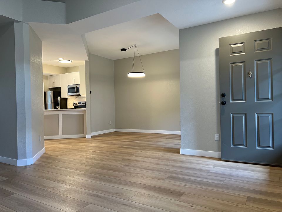 Open concept joins the dining and living areas