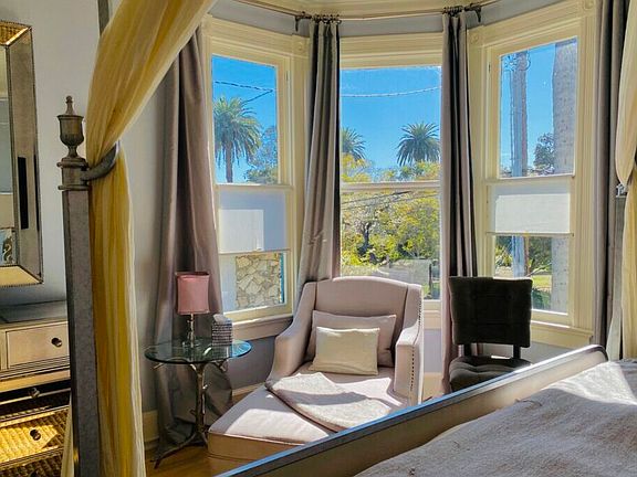 Bedroom with floor-to-ceiling windows