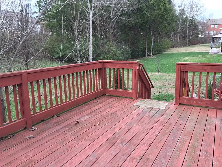 Deck and backyard