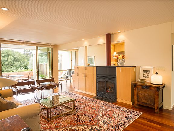 Living Room with Beautiful Hardwood Floors and Fireplace