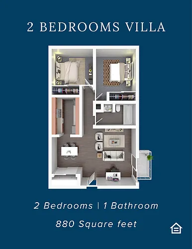 Floor plan 2 BD Villa