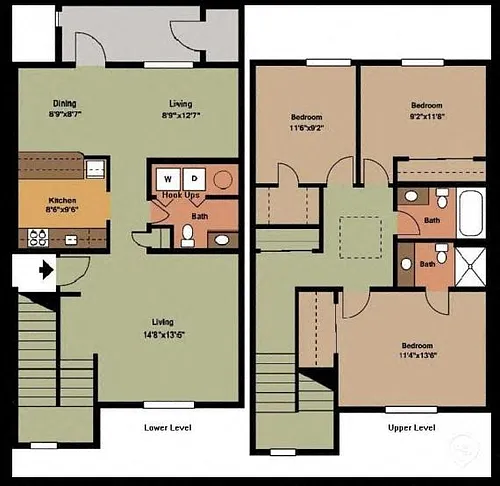 Floor plan Three-Bedroom