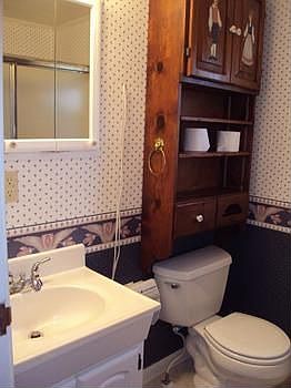 Full bathroom with a shower.